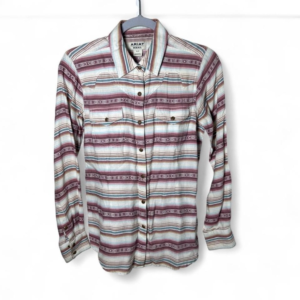 Ariat Real Western multicoloured‎ button up shirt Size S #western #cowboy